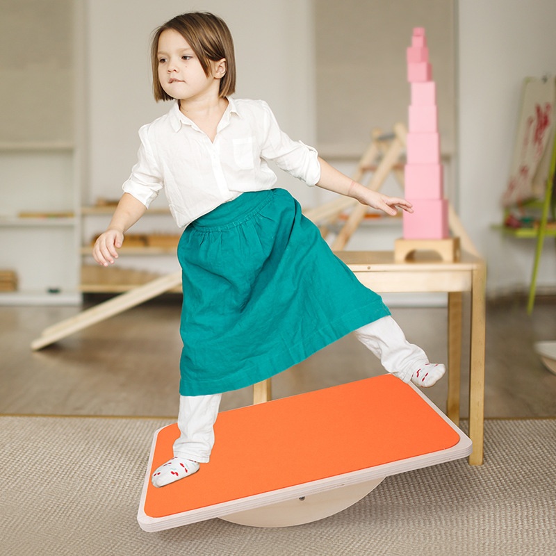 Wooden Balance Board Felt Solid Wood Seesaw Kids Play Wooden Toy Educational Toy