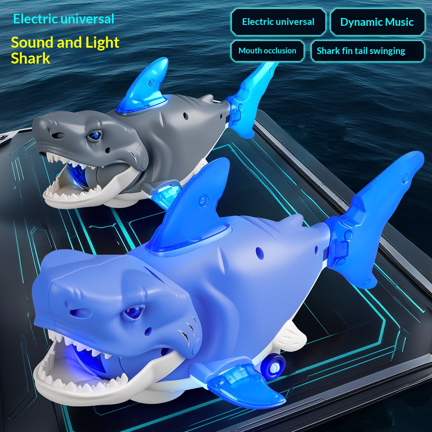Omni-Directional Swinging Shark Light-Up Toy For Street Vending