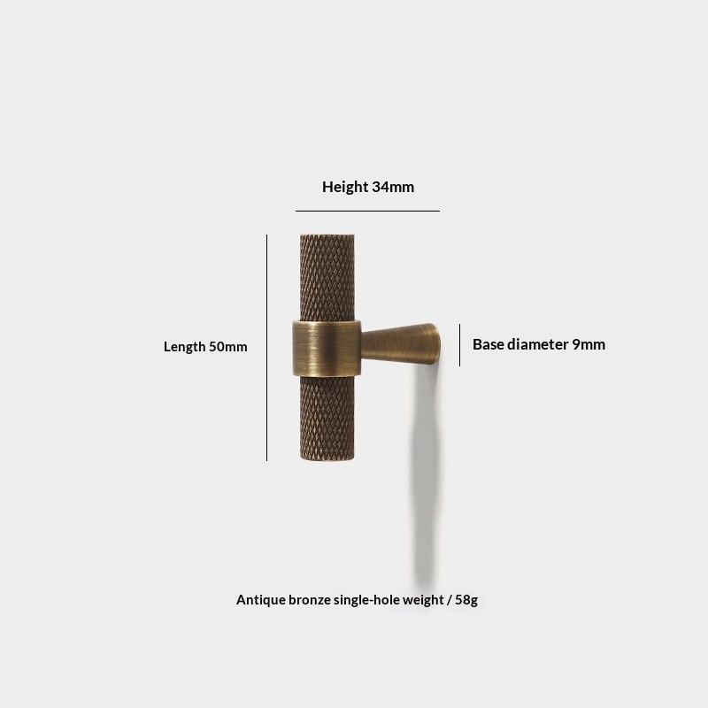 Retro Wardrobe Pull Brass Handle (Type C-T single hole)