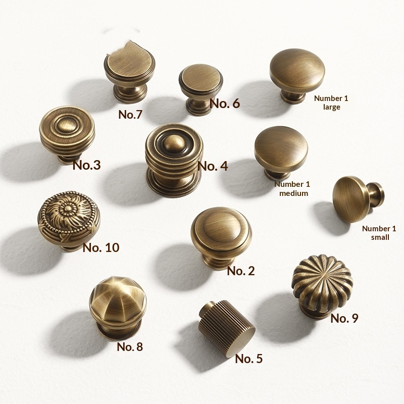Retro Wardrobe Pull Brass Handle (Type C-T single hole)
