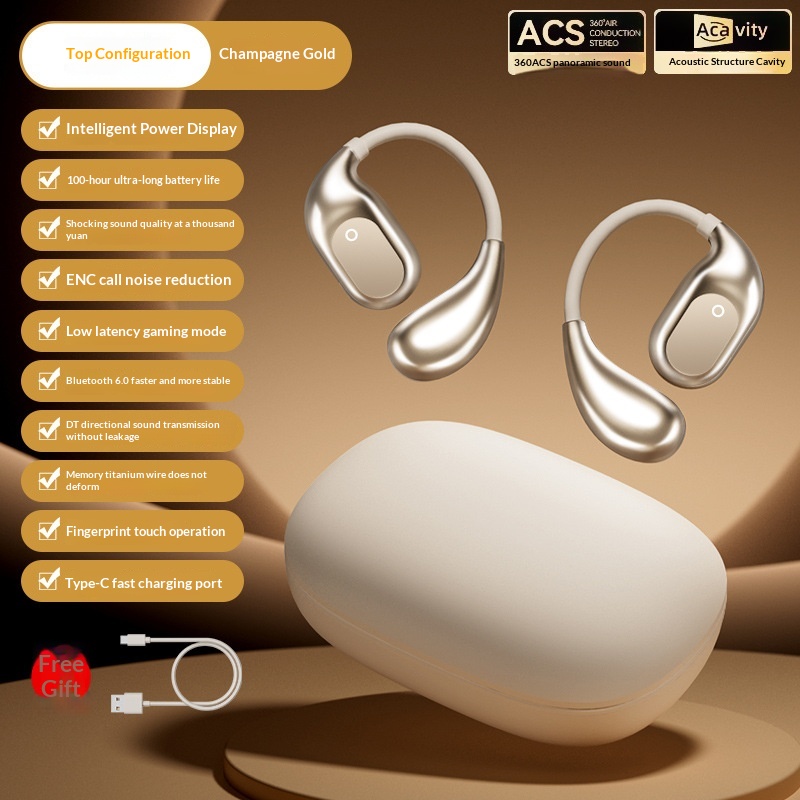New Bone-conduction True Wireless Bluetooth Earphones