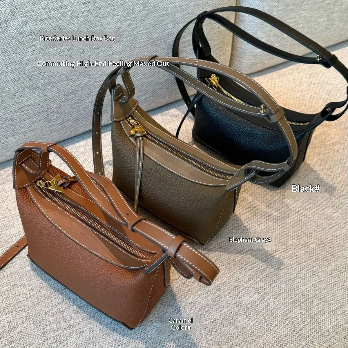 Light Luxury Commuter Womens Cowhide Shoulder Crossbody Bag