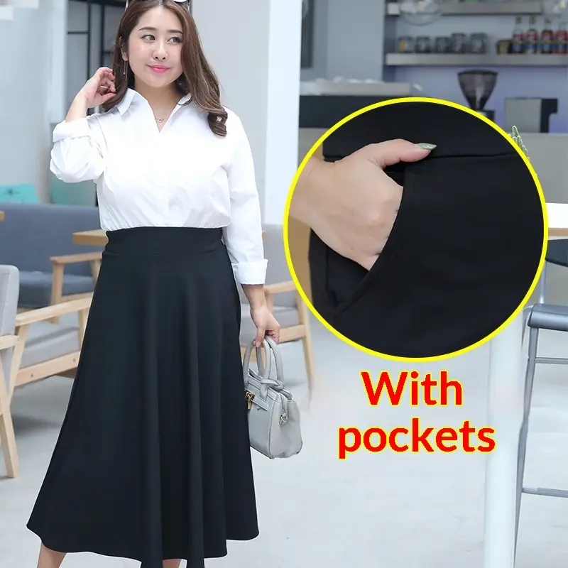 Plus-size A-line Figure-flattering High-waist Midi Maxi Dress For Women