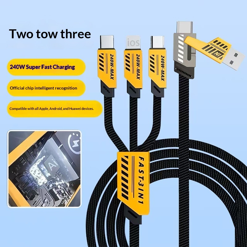 Multi-Function 2-in-3 Data Fast-Charging 3-in-1 New Mech Style Charging Cable