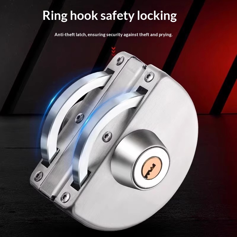 Non-drilling U-shaped Tempered Glass Door Lock