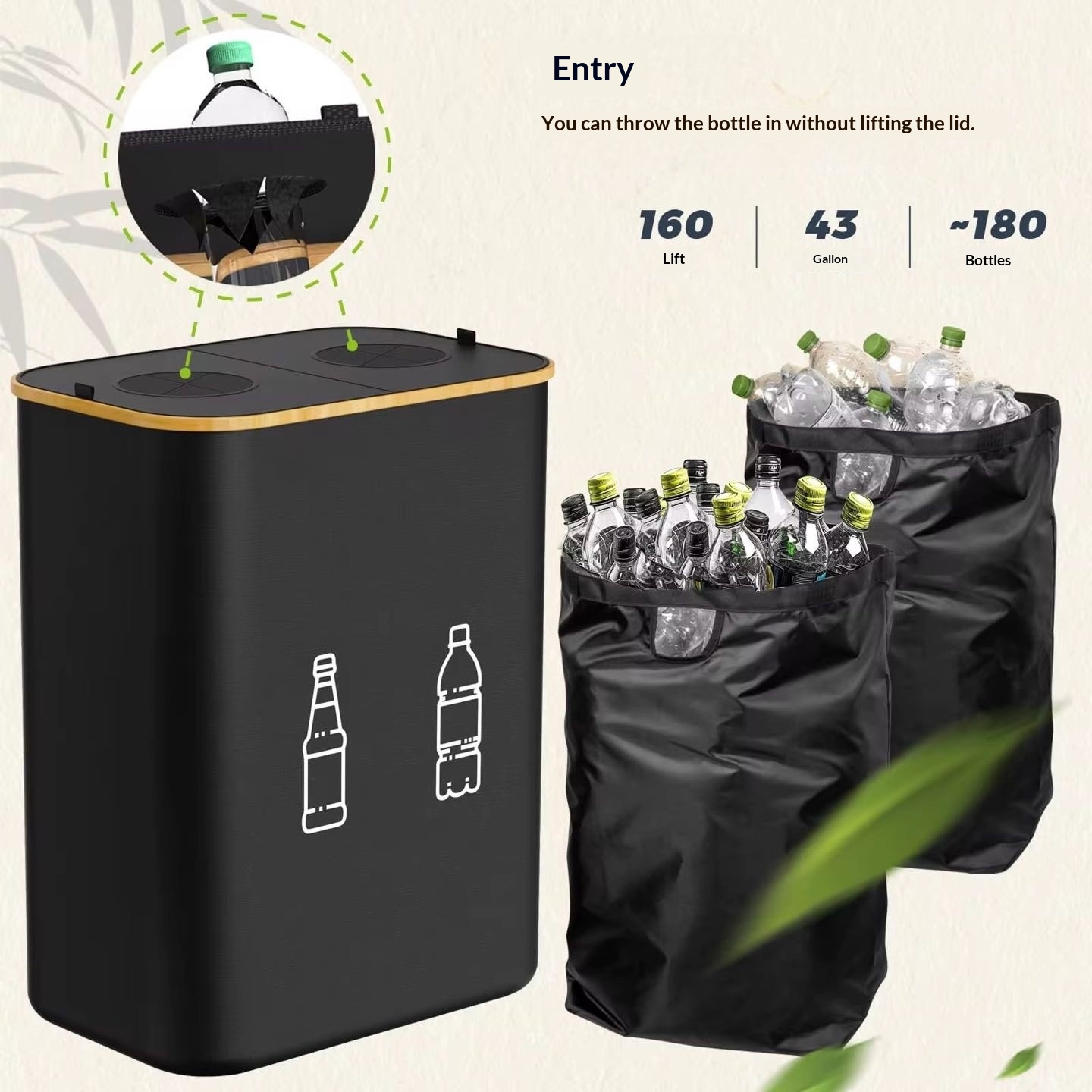Large-capacity Storage Box With Holes And A Double-opening Lid For Bottles - Image 1