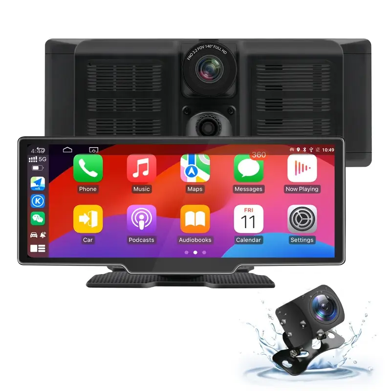 Front And Rear Dual-recording Rearview Mirror With Screen-mirroring Recorder
