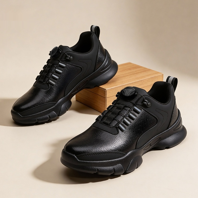 Lightweight Two-Layer Leather Waterproof Mens Casual Shoes