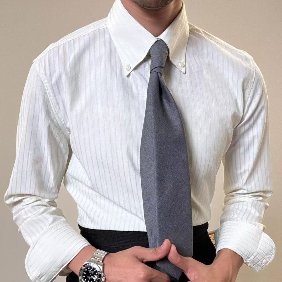 Men's Striped Slim-Fit Casual Fashion Shirt