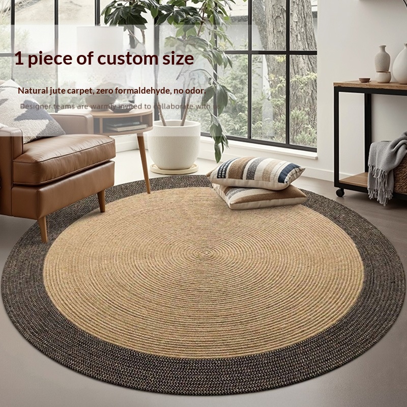 Natural Jute Rug Living Room Round Floor Mat