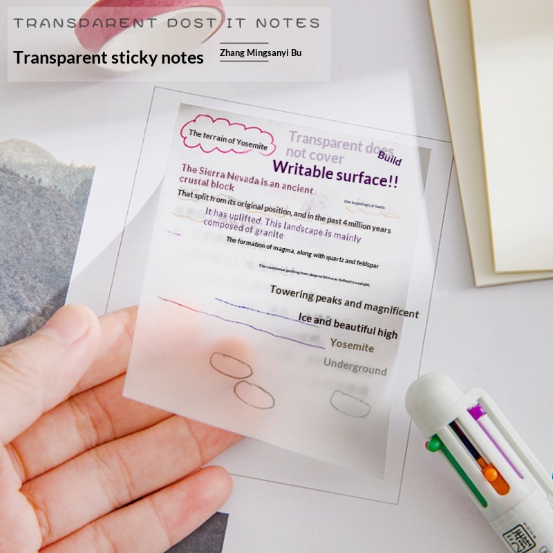 Transparent Sticky Notes Memo Pads Stickers Journaling