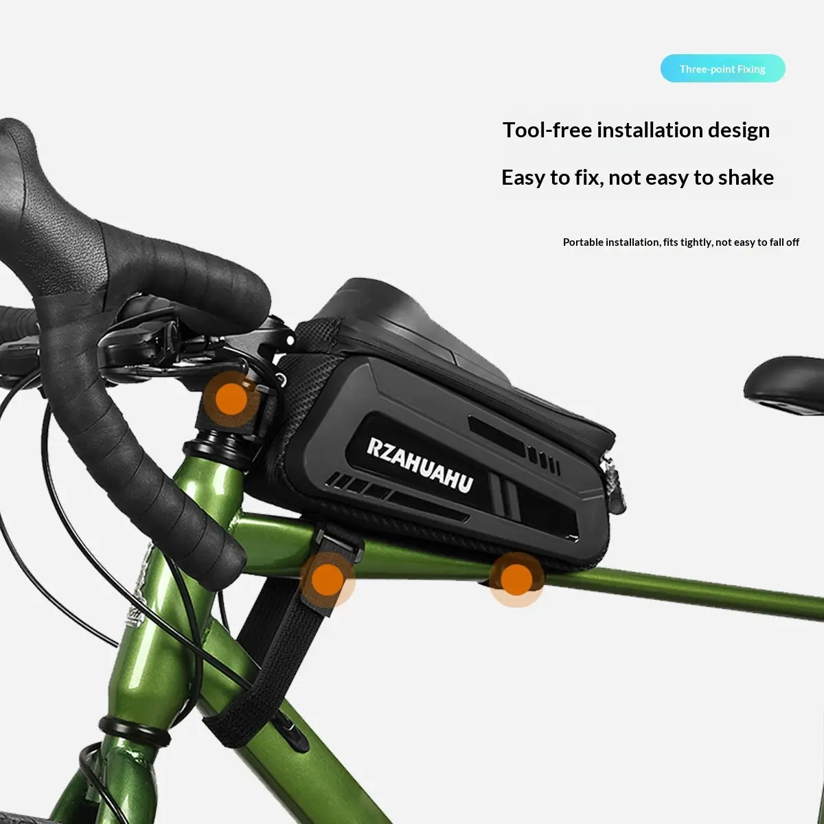 Front Frame Hard-shell Phone Bag For Road And Mountain Biking