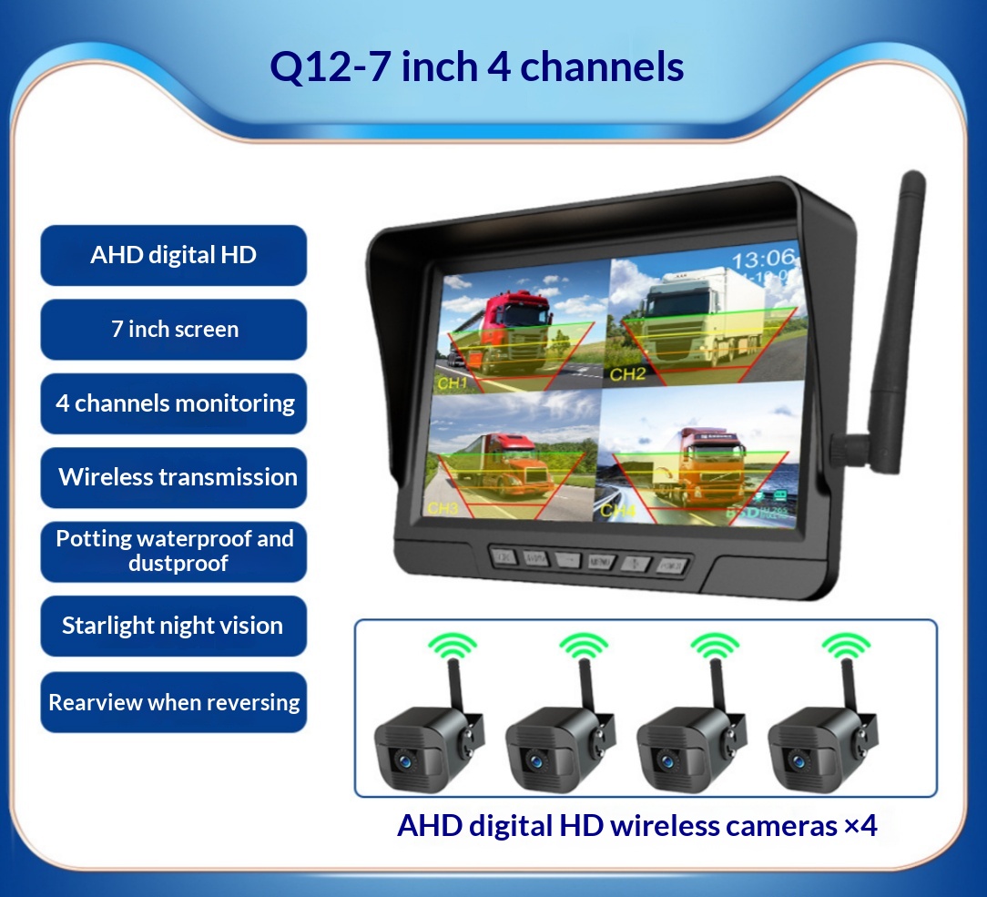 7-inch HD Night Vision Waterproof Lens Reverse Camera