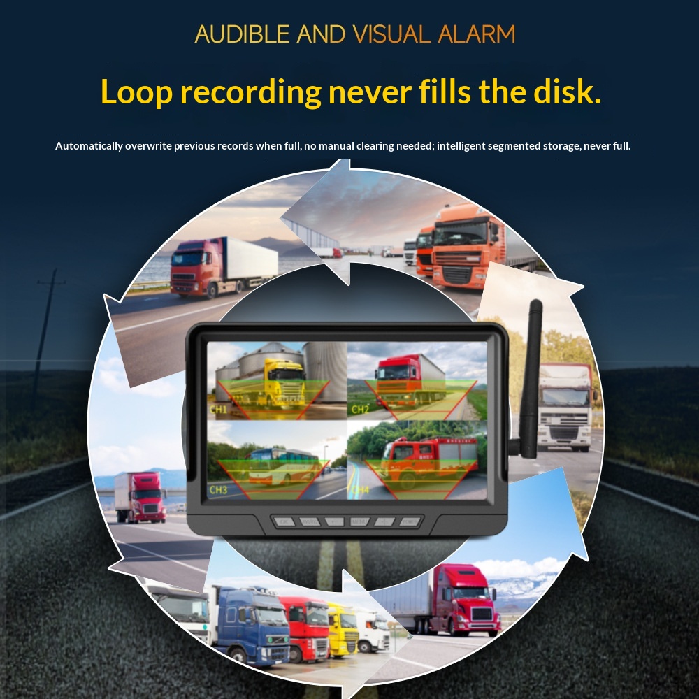 7-inch HD Night Vision Waterproof Lens Reverse Camera