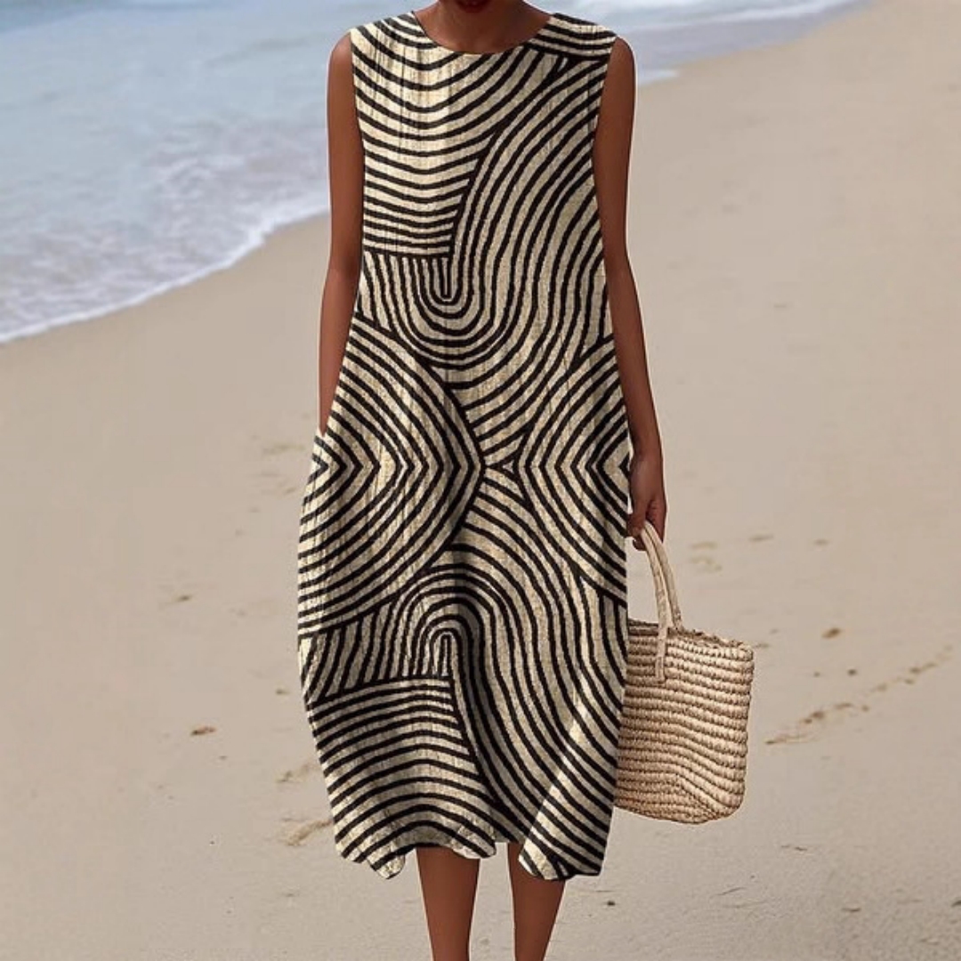 Sleeveless Casual Printed Elegant Dress