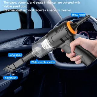 Wireless High-Suction Dual-Use Mini Car Vacuum Cleaner Blows And Vacuums