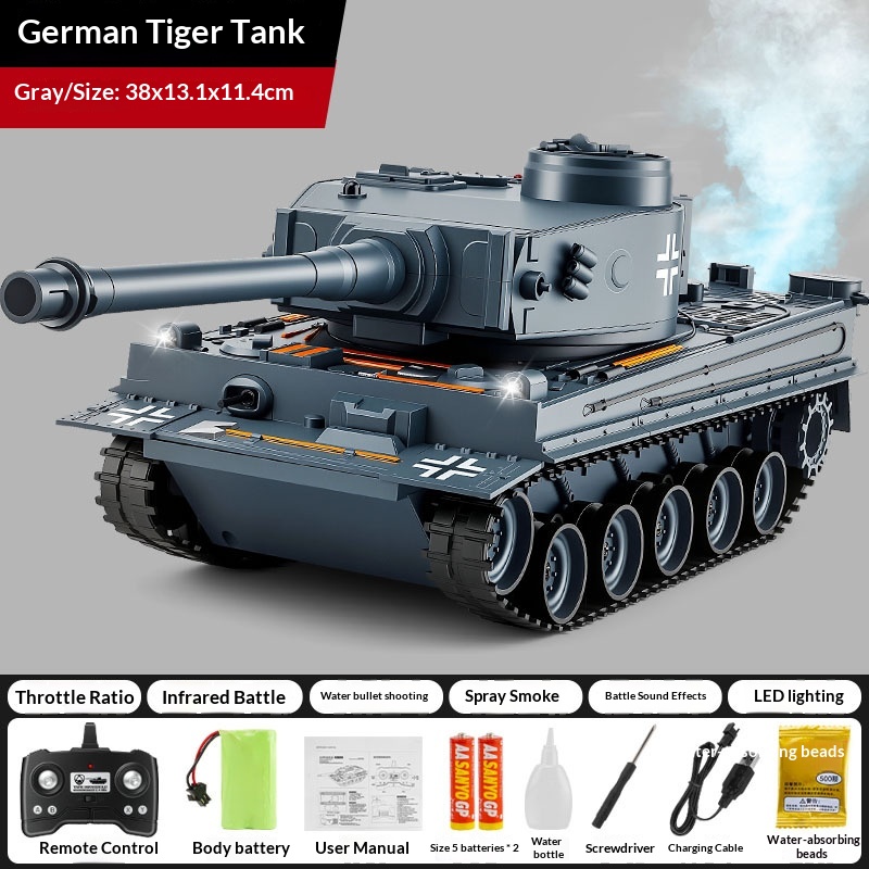 Lights Sound Smoking Water Bullets Remote-controlled Tracked Tank
