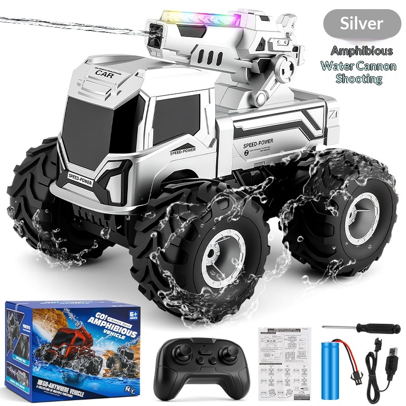 Four-wheel-drive Amphibious Water Cannon Remote-controlled Toy Car