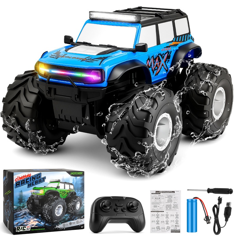 Colorful LED-lit 4WD Climbing Off-Road Amphibious Remote-Controlled Car
