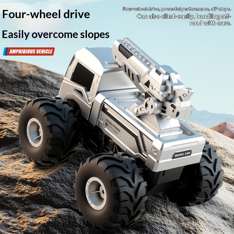 Four-wheel-drive Amphibious Water Cannon Remote-controlled Toy Car