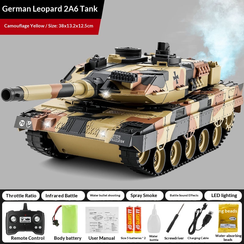 Lights Sound Smoking Water Bullets Remote-controlled Tracked Tank
