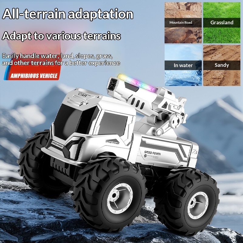 Four-wheel-drive Amphibious Water Cannon Remote-controlled Toy Car