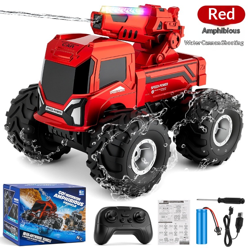 Four-wheel-drive Amphibious Water Cannon Remote-controlled Toy Car