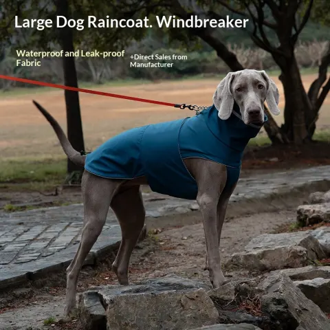 Pet Puffer Jacket Waterproof and Dustproof High-Neck Raincoat