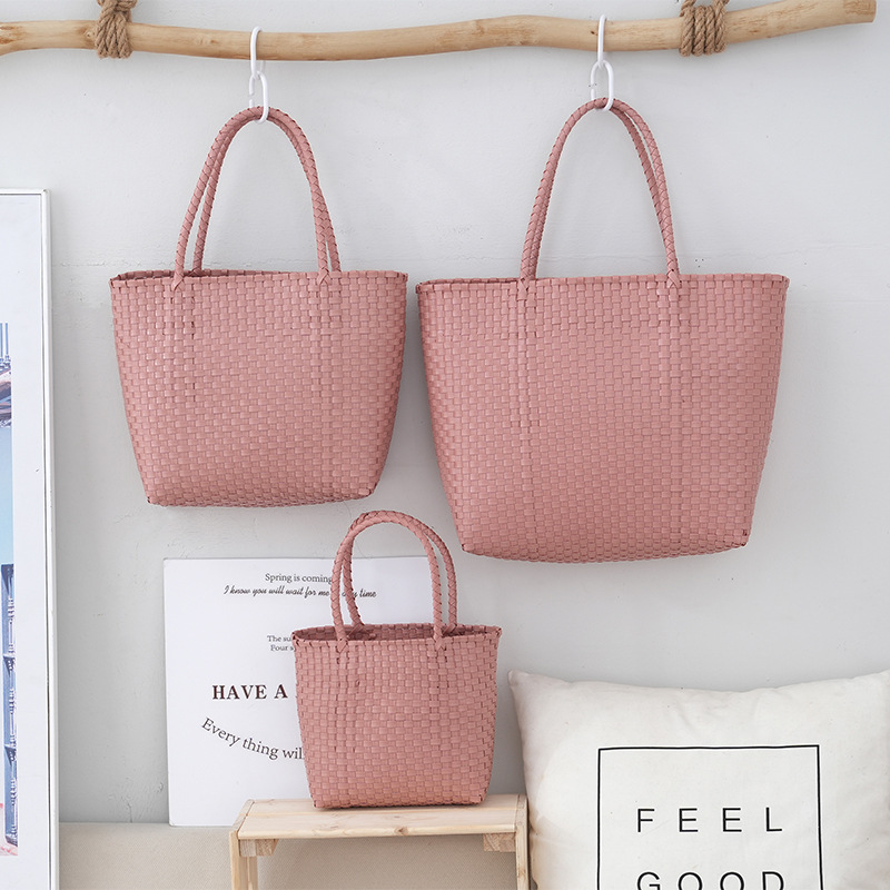 Women's Large-Capacity Woven PVC Beach Bag