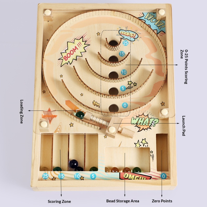 Wooden Pinball Marble 3D Stereoscopic Maze For Childrens Concentration