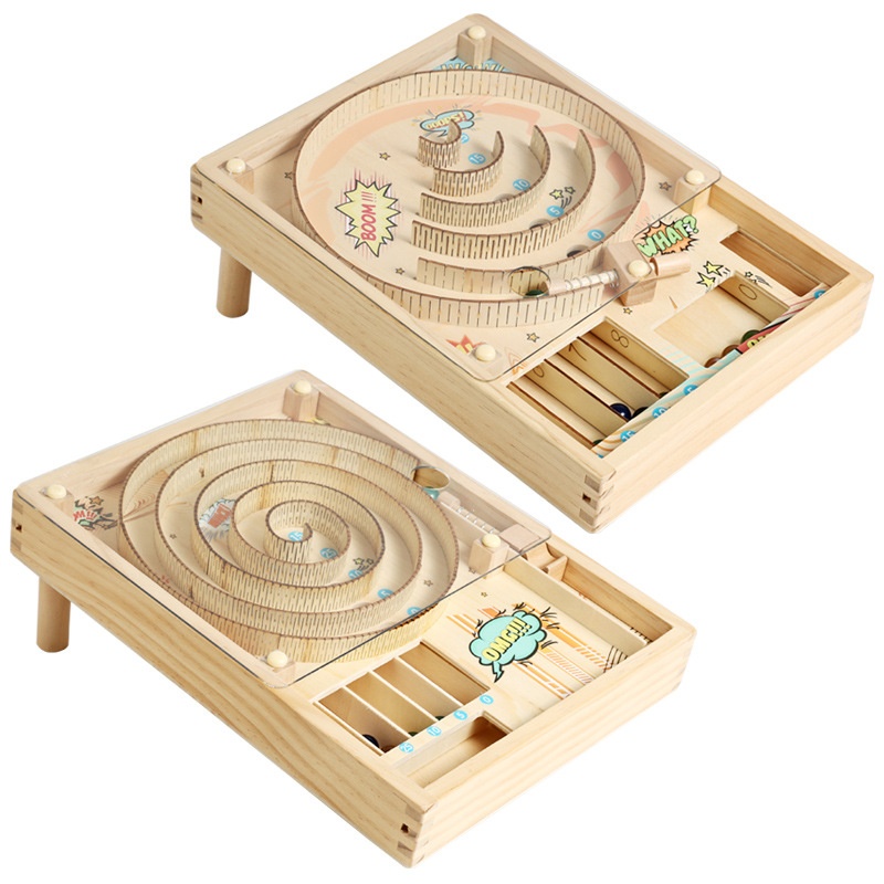Wooden Pinball Marble 3D Stereoscopic Maze For Childrens Concentration