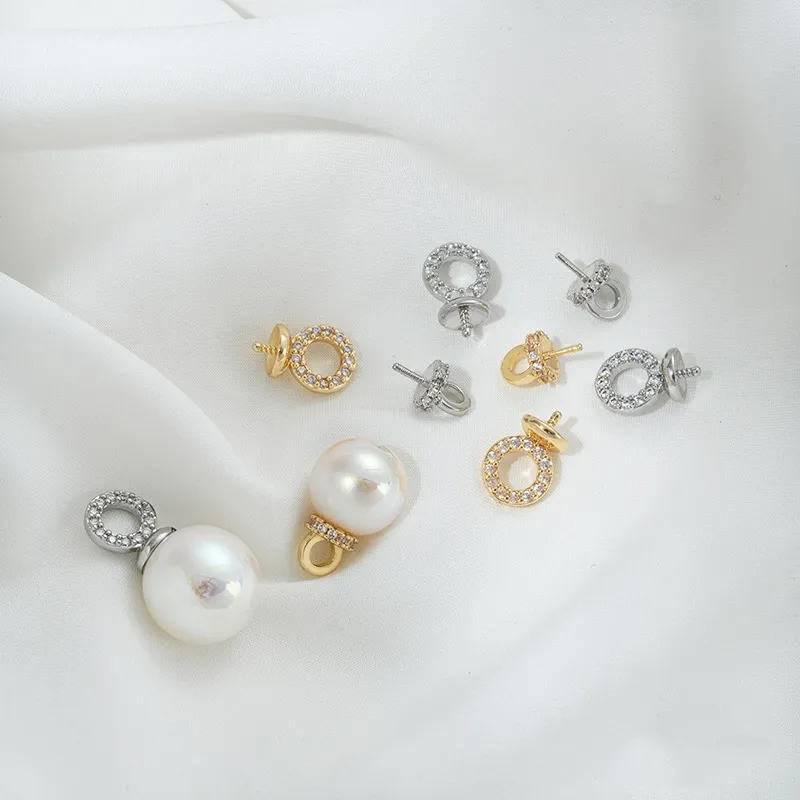 14K Gold-Filled Color-Protecting Micro-Pave Cubic Zirconia Half-Drilled