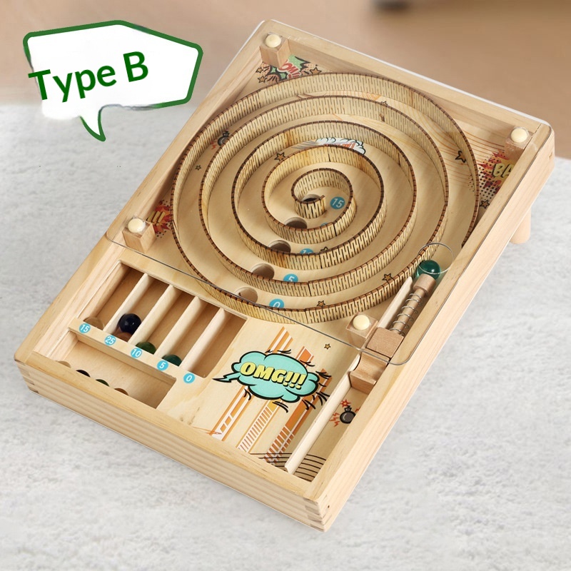 Wooden Pinball Marble 3D Stereoscopic Maze For Childrens Concentration