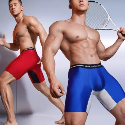 Mens Boxer Briefs Chafe-Resistant Crotch Summer Extended-Length