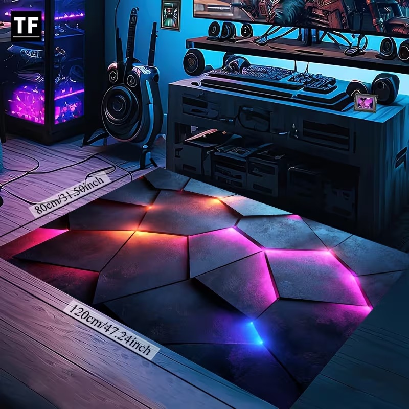 Floor Swivel Gaming Chair Waterproof Wipeable No-wash Non-slip Mat Home Use Stain-resistant Soundproofing 6
