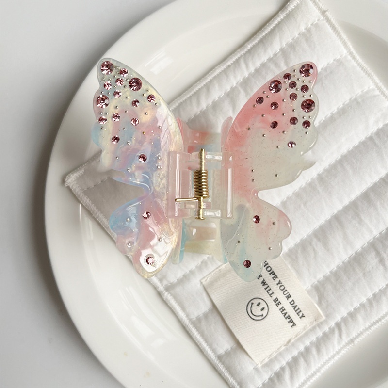 Gradient-color Butterfly Hair Clip Exquisite Acrylic