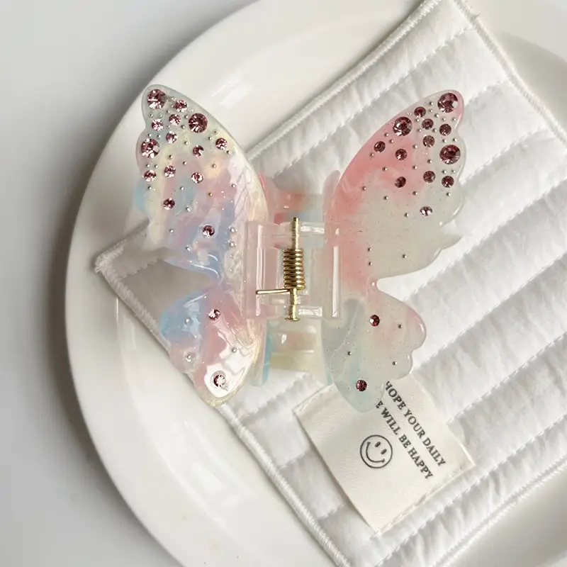 Gradient-color Butterfly Hair Clip Exquisite Acrylic