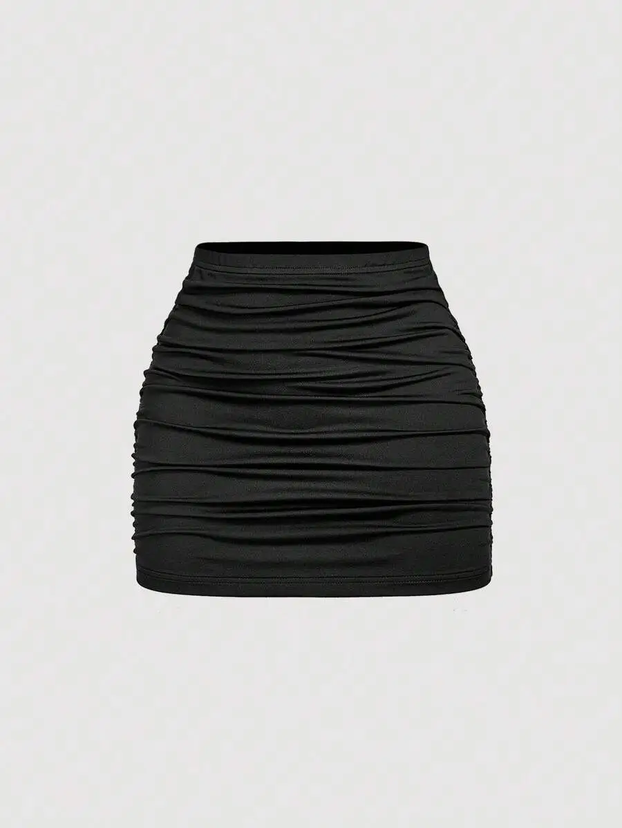 Best-selling Figure-flattering Casual Minimalist High-waist Sheath Skirt