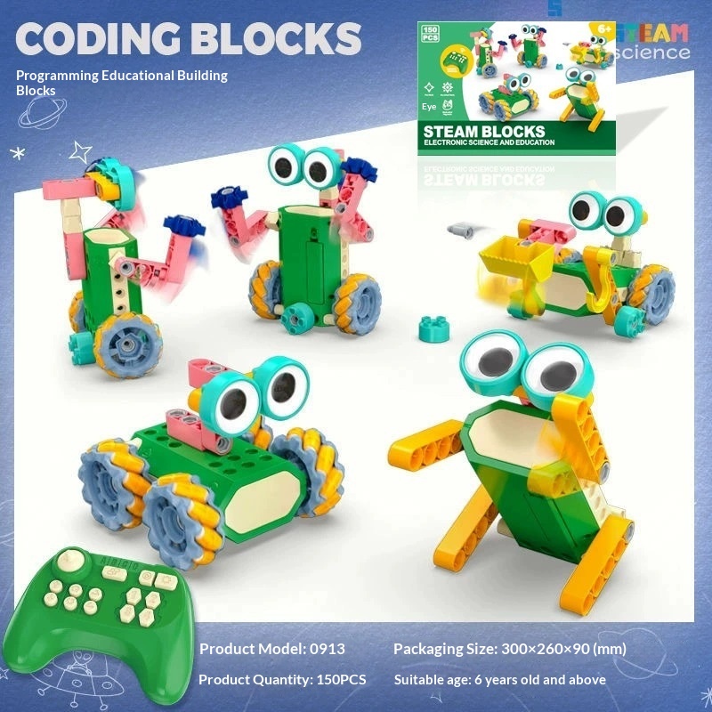 Programming Building Blocks, Electric Educational Large-Brick Assembly Puzzle Toy For Kids