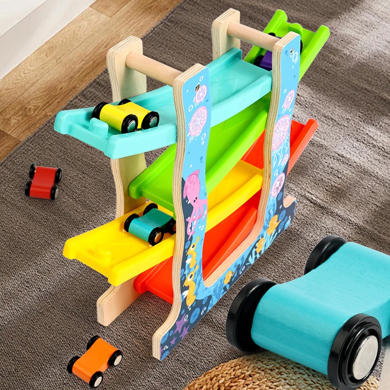 Wooden Early Learning Logic Puzzle Track Glider Toy