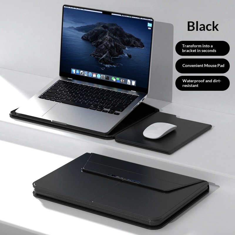 Artificial Leather Laptop Sleeve With Stand
