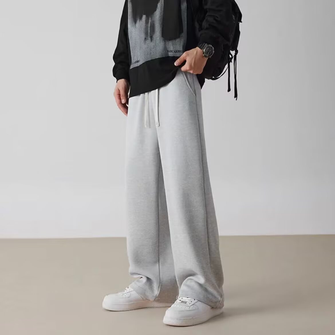 Wide-leg Sweatpants Mens Workwear Casual Long Pants