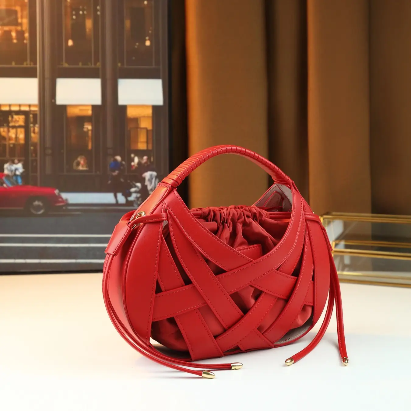 Large-capacity Woven Hollow-out Single-shoulder Crossbody Bag