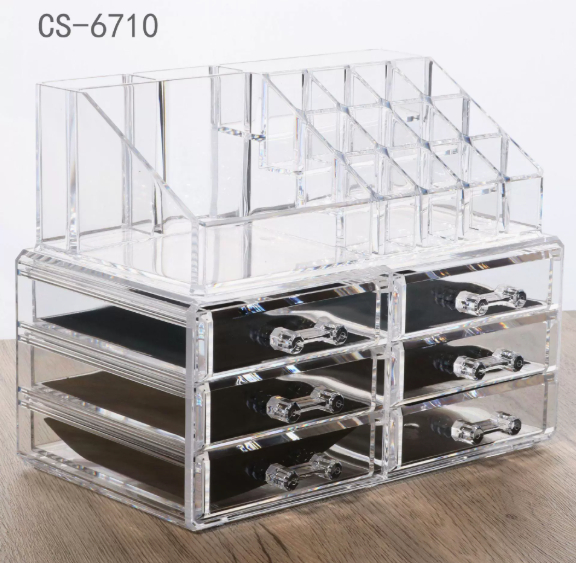 Drawer-style Makeup Box Desktop Transparent Acrylic Storage Rack For Cosmetics And Skincare Dressing Table