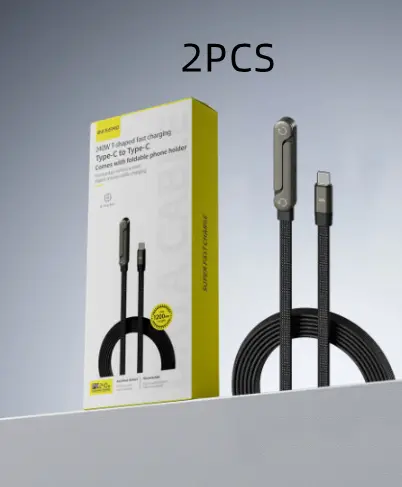 Fast Charging Foldable Bracket Data Cable 2-in-1 Data Wire Foldable Phone Tablet Stand Type-C To Type-C USB-A To Type-C
