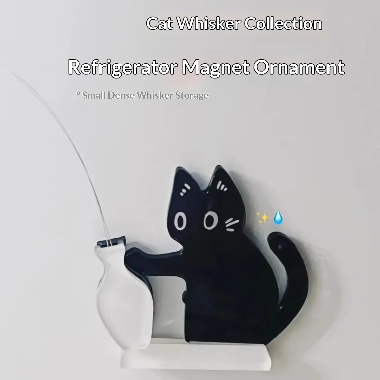 Kitten Pushes Bottle Magnetic Suction Refrigerator Sticker