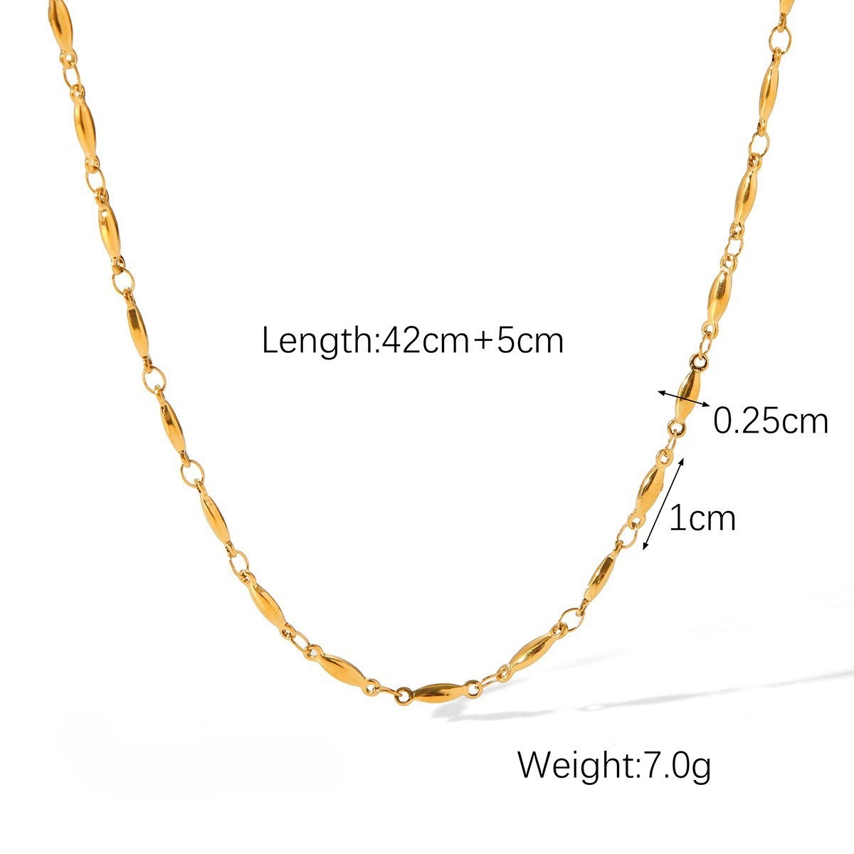 Gold-Plated Steel Necklace and Bracelet Set, picture 3 of 4
