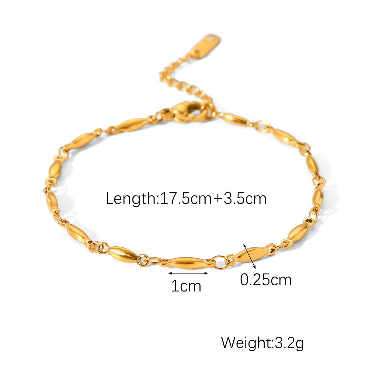 Gold-Plated Steel Necklace and Bracelet Set, picture 4 of 4