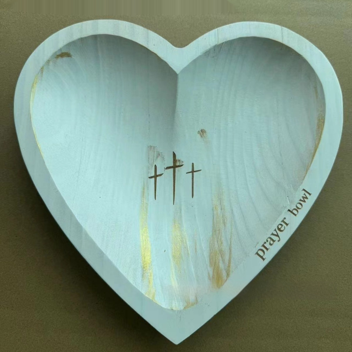 Personalized Heart-Shaped Prayer Bowl Resin Craft