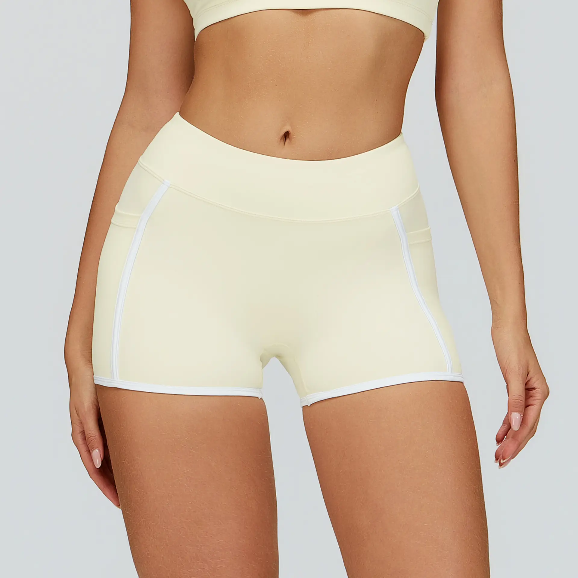 High-Waisted Compression Yoga Shorts for Athletic Training